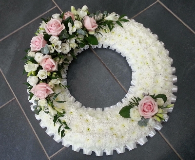 Pink and White Based Wreath