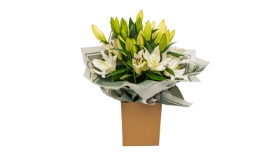 White Oriental Handtied Bouquet