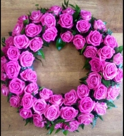 Pink Rose Wreath