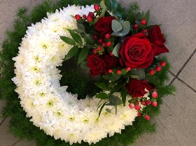 Based Red Rose Wreath
