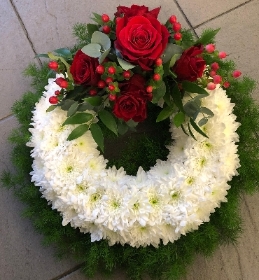 Based Red Rose Wreath