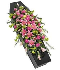 Rose and Lilly Casket Spray