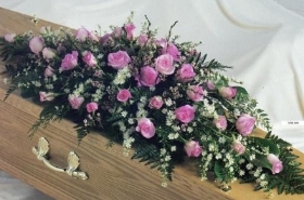 Soft Pink Rose Coffin Spray