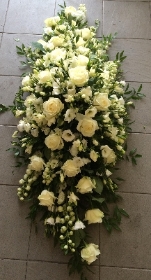 White Garden Casket Spray