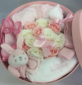 Forever Roses Baby Girl Hatbox