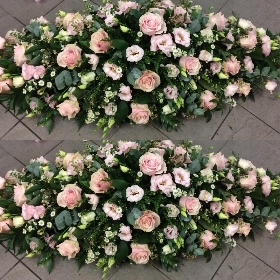 Pink Mondial Rose Coffin Spray