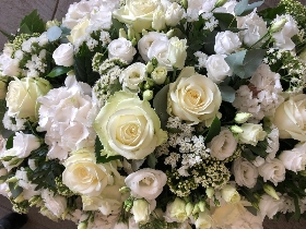 White Casket Spray
