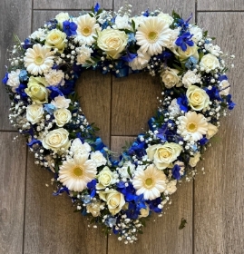 Blue and White Open Heart