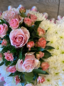 Traditional Pink  and White heart